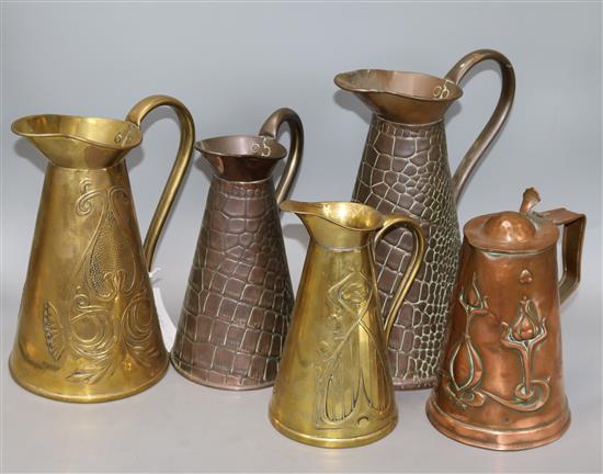 Five Arts & Crafts jugs